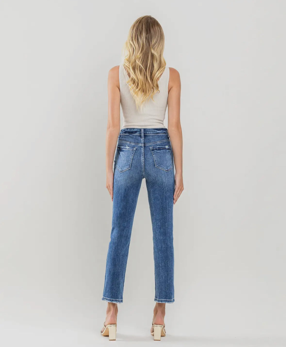 Shirley - Super High Rise Ankle Slim Straight Jeans
