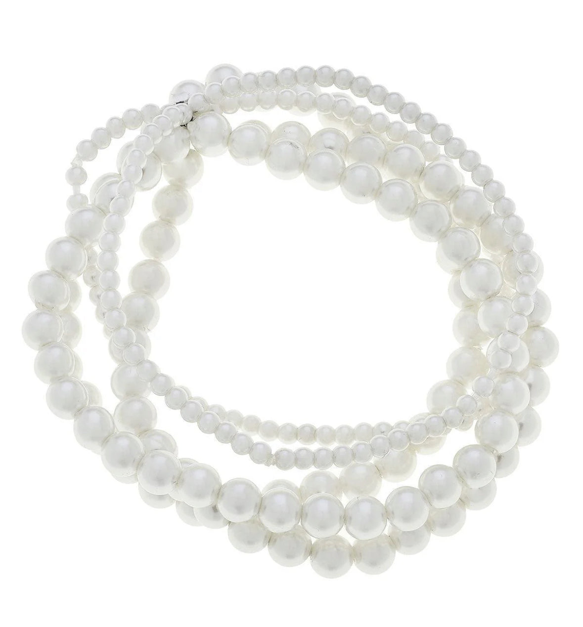 Theresa Pearl Multi Strand Stretch Bracelet in Ivory