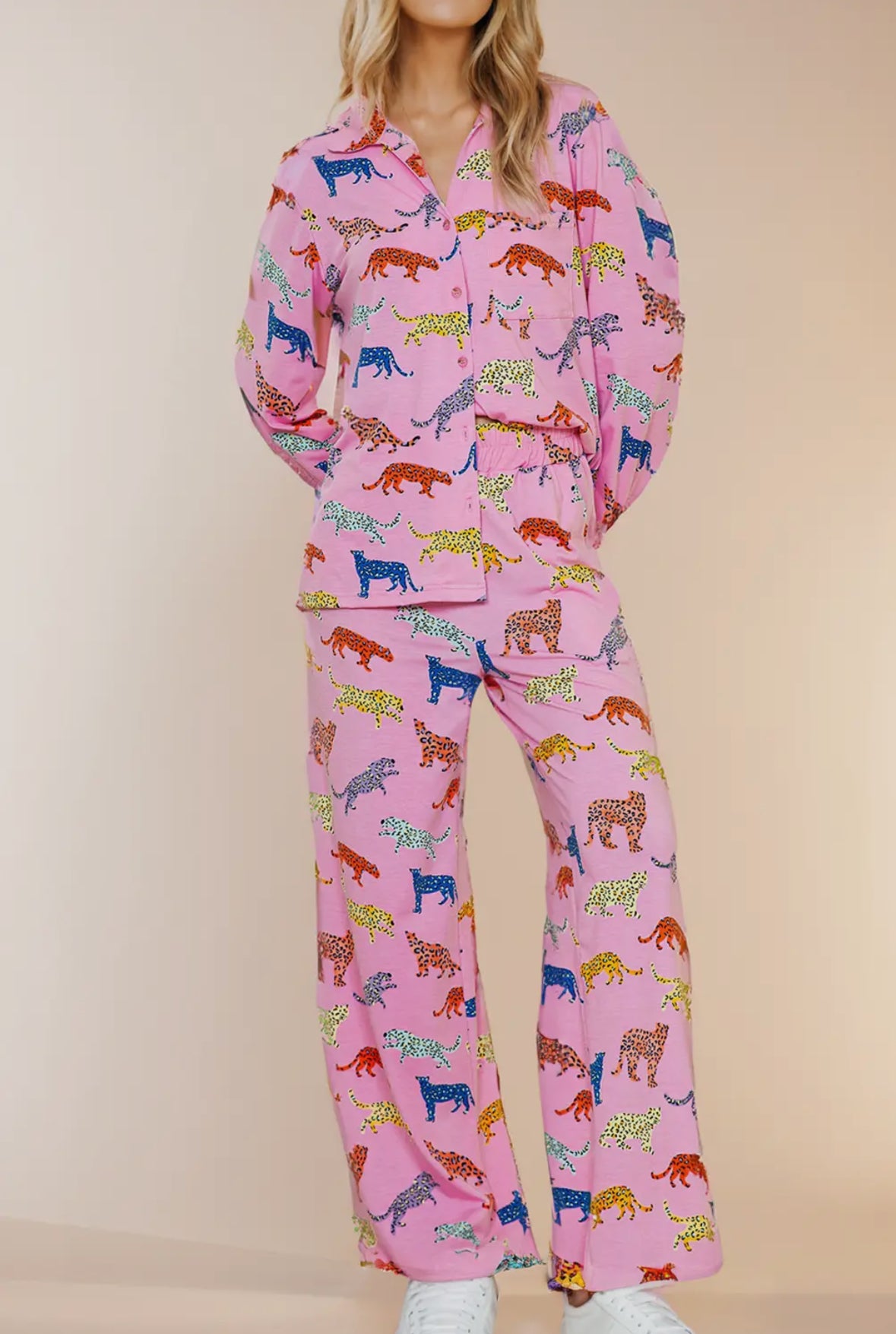 Rainbow Cheetah Pajama Set