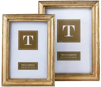 Two’s Company Gold Leaf Picture Frame