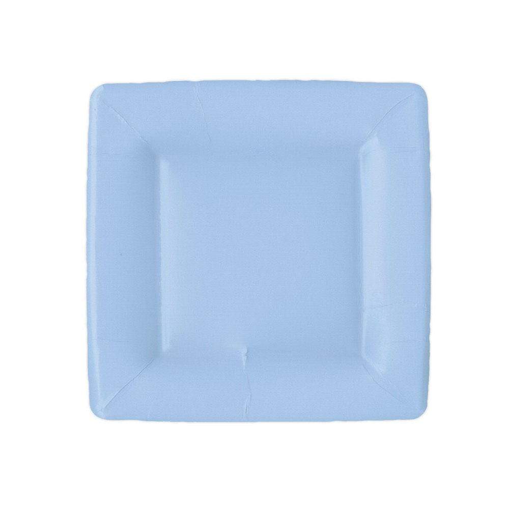 Grosgrain Square Paper Salad & Dessert Plates in Light Blue