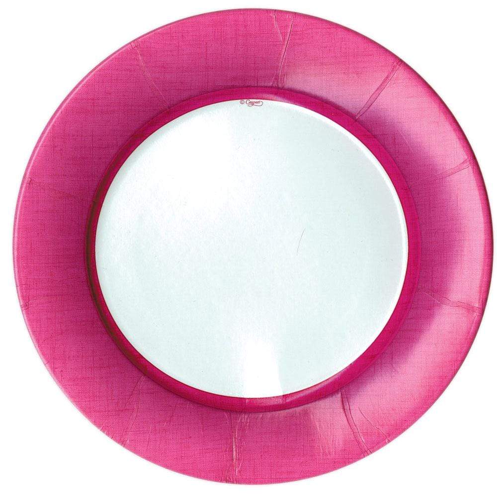 Linen Border Paper Dinner Plates