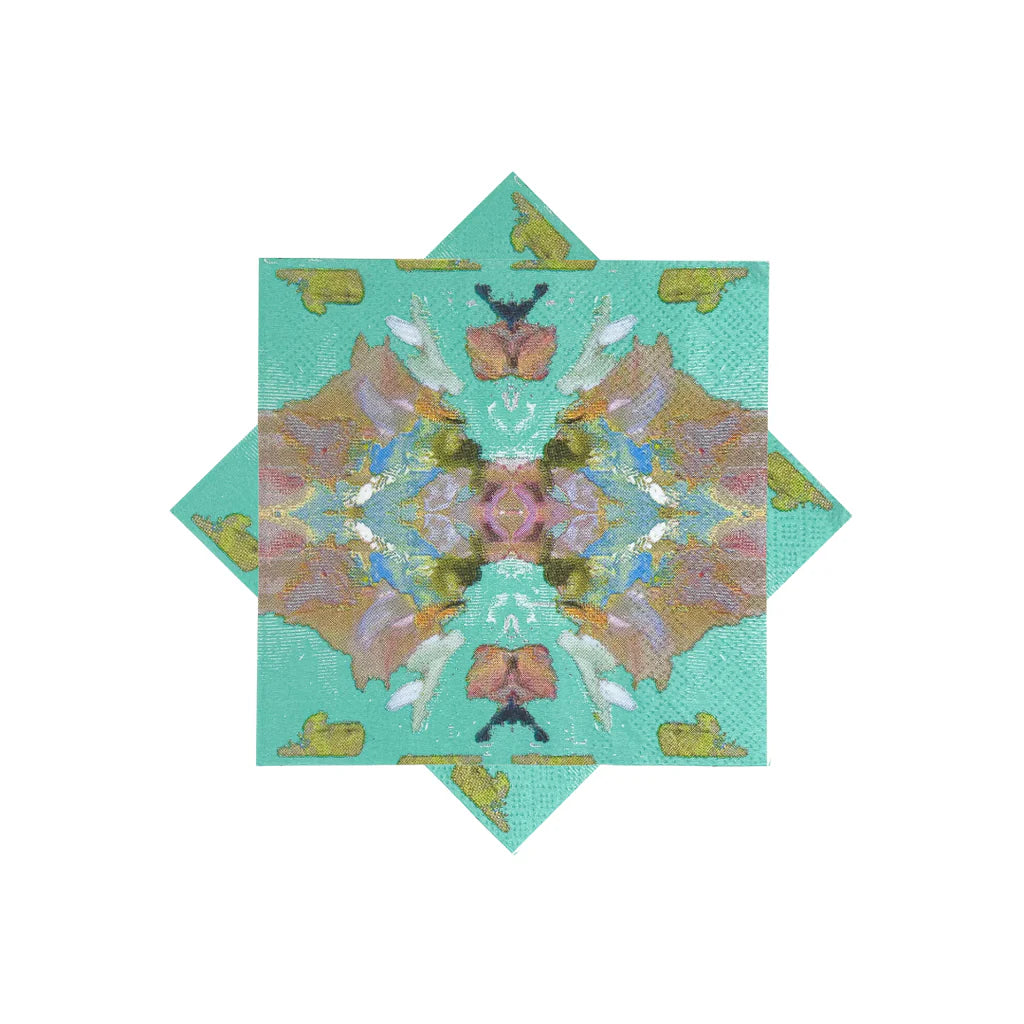 Stained Glass Blue Cocktail Napkins