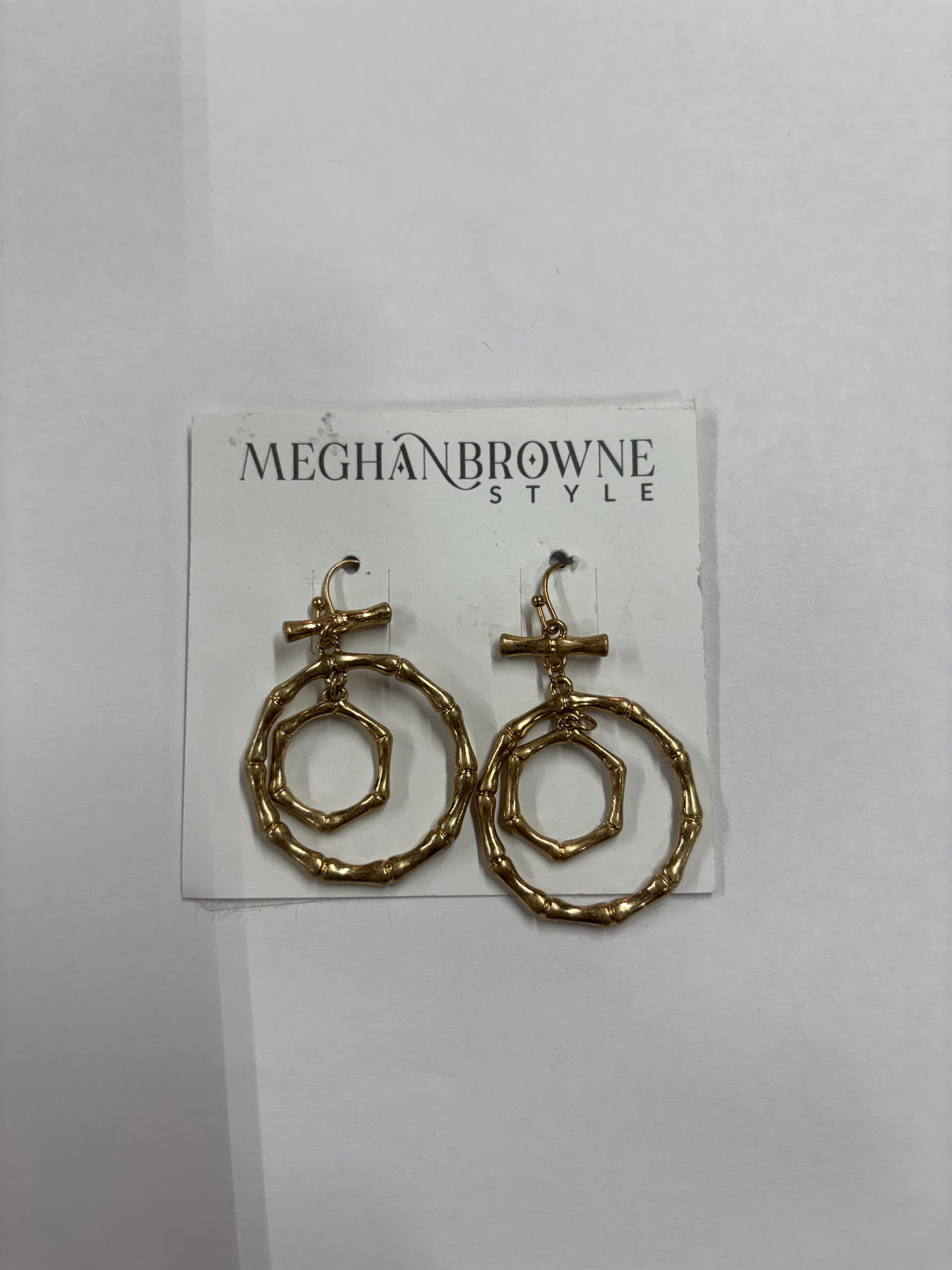 Gold Double Cirlcle Dangle Earrings Meghan Browne