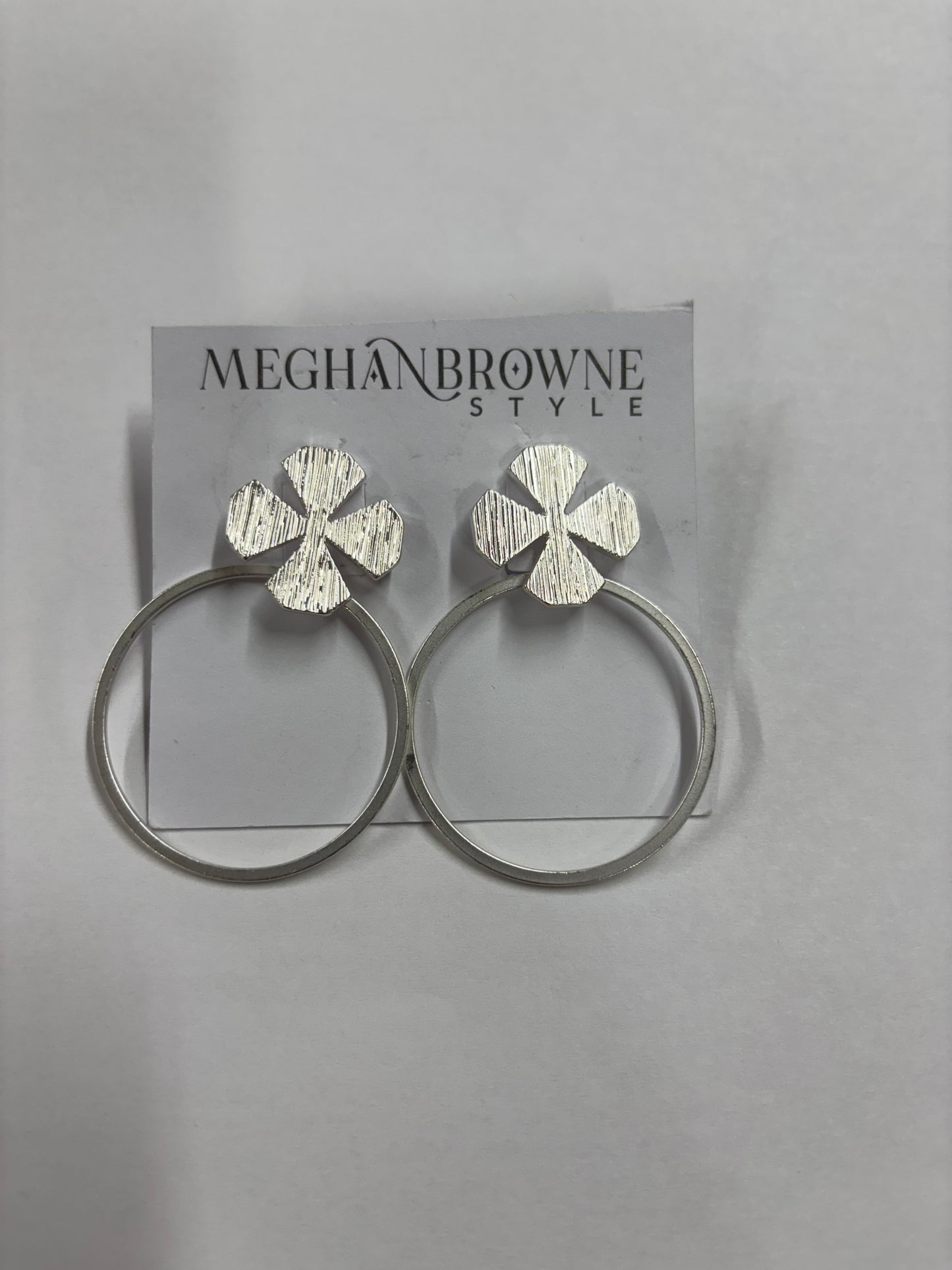 Silver Clover Hoop Earrings Meghan Browne