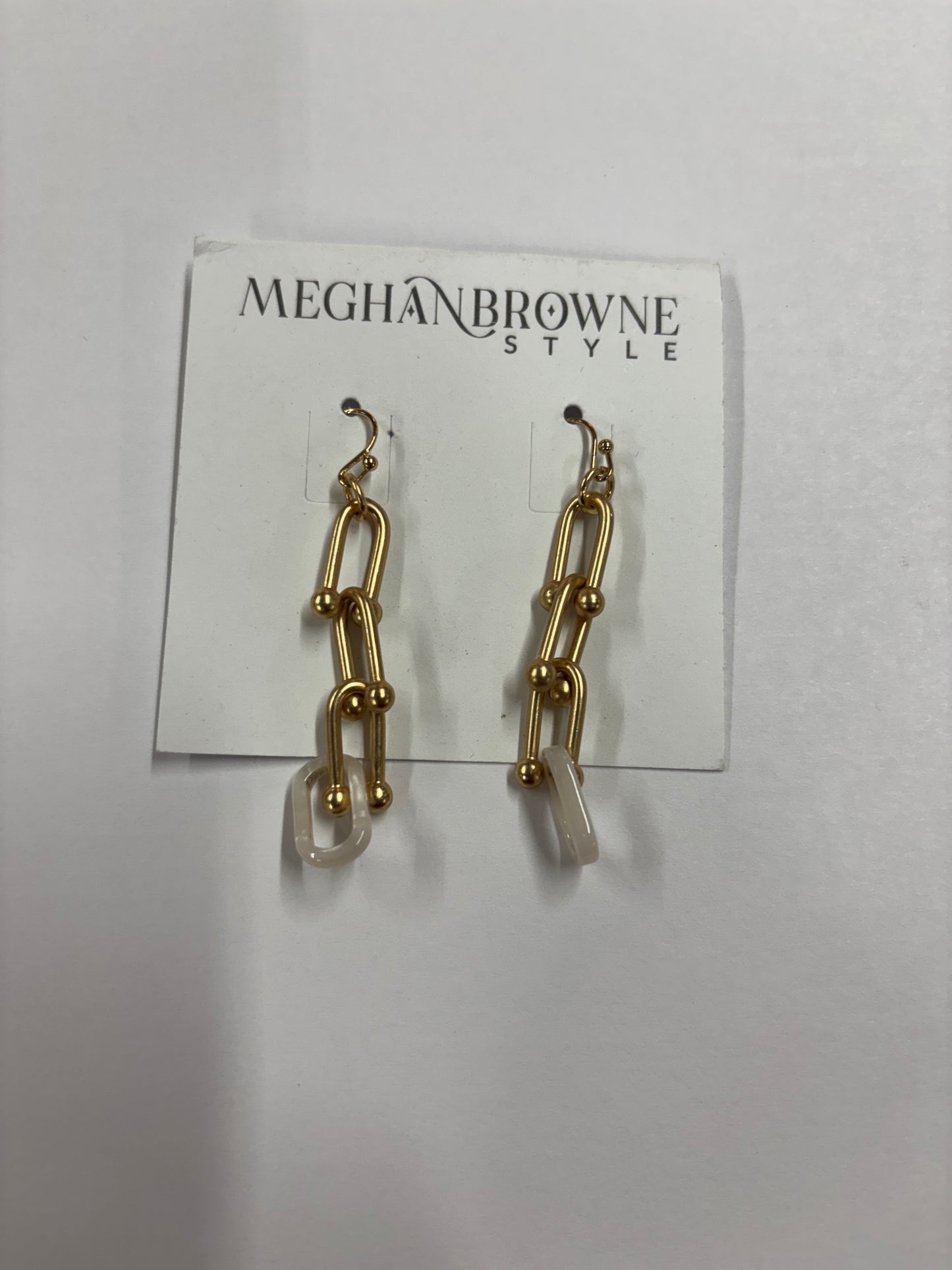 Gold with Pearl Chain Dangle Earrings Meghan Browne