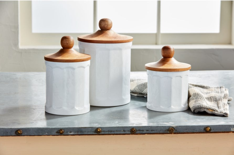 Milk Glass Canister Set of 3