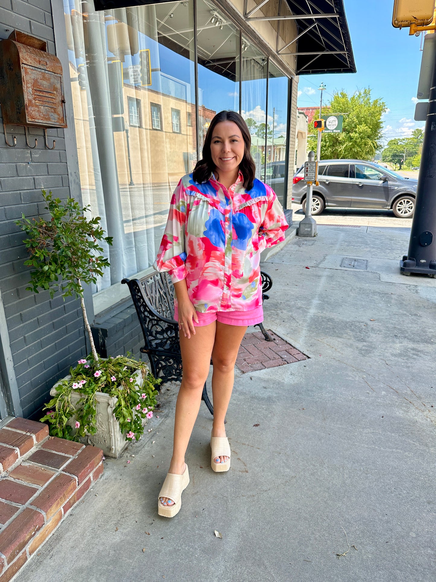 Floral Button Up Blouse