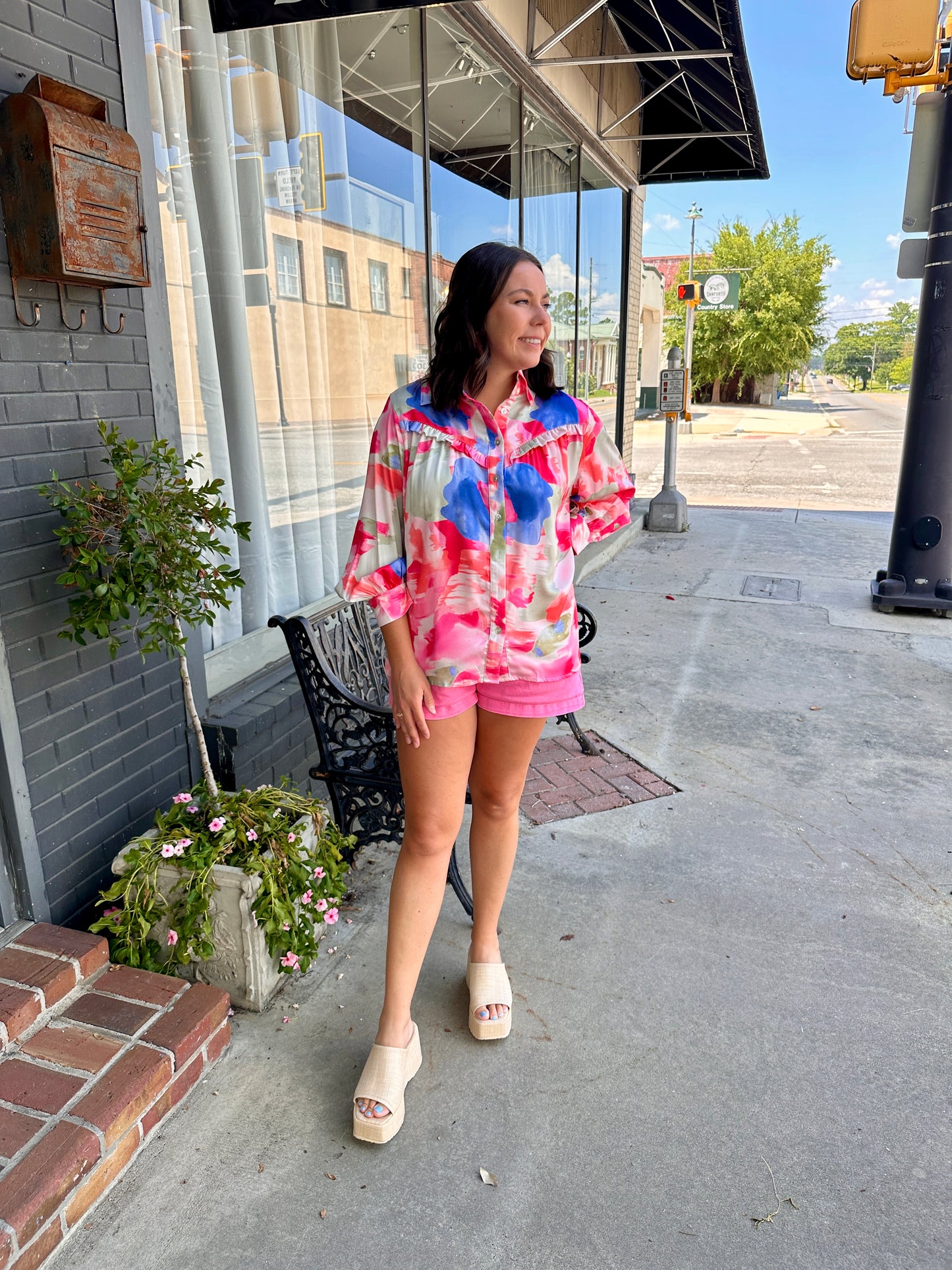 Floral Button Up Blouse