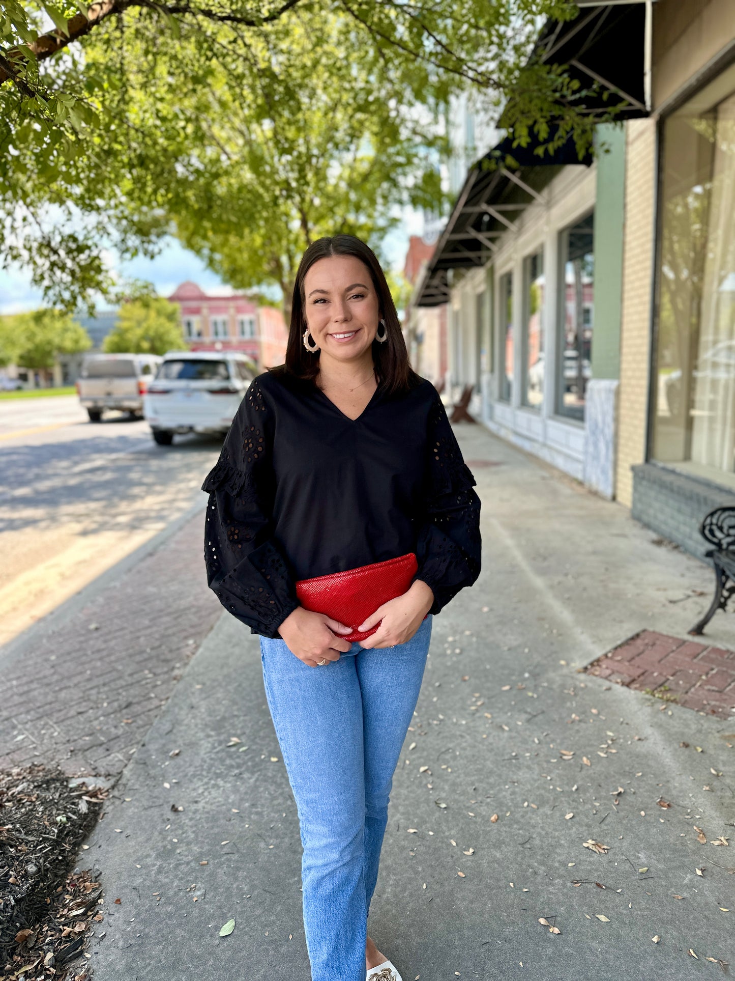 Black Eyelet Blouse