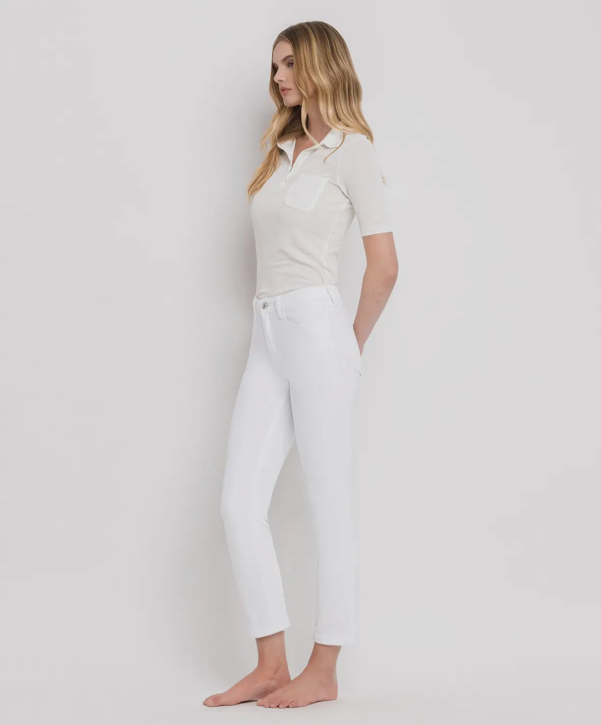 White Denim -Jeanne - High Rise Crop Slim Straight Jeans