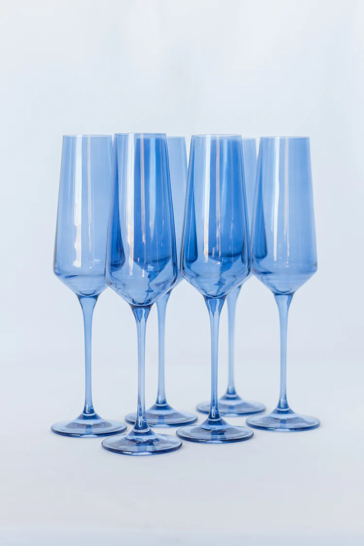 Estelle Champagne Flute-Cobalt Blue