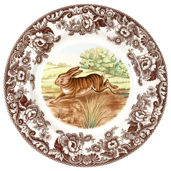 Spode Woodland Dinner Plate-Rabbit