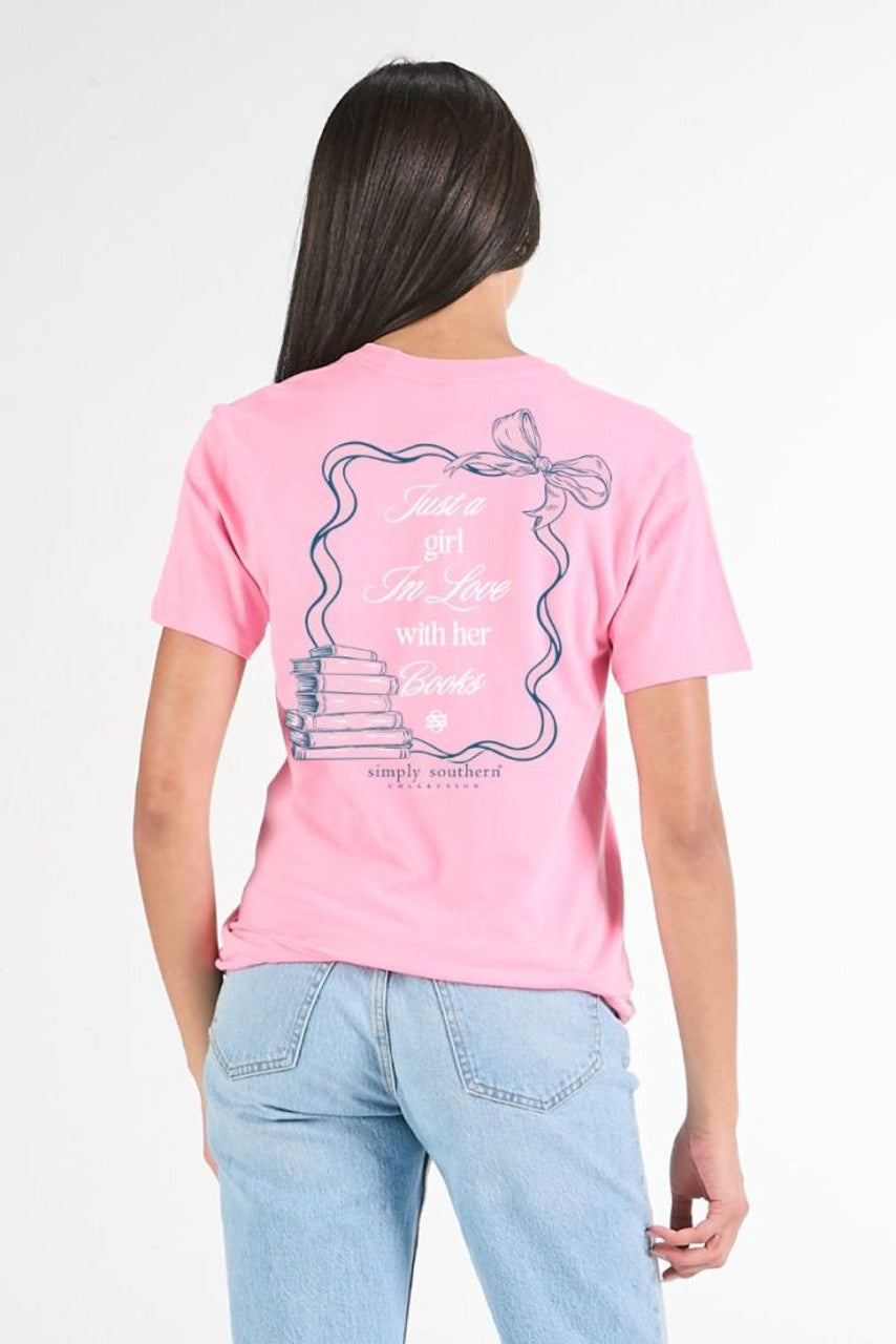 Women's Book Love Pink Tee
