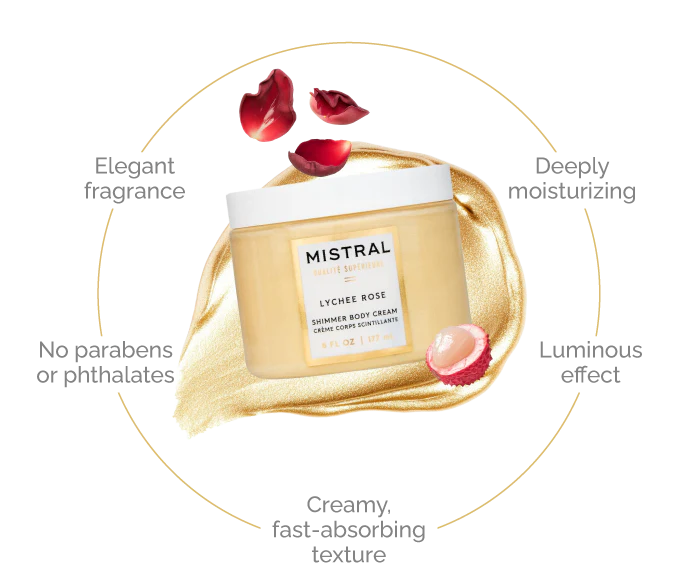 Mistral Luxe Lychee Rose Shimmer Body Cream