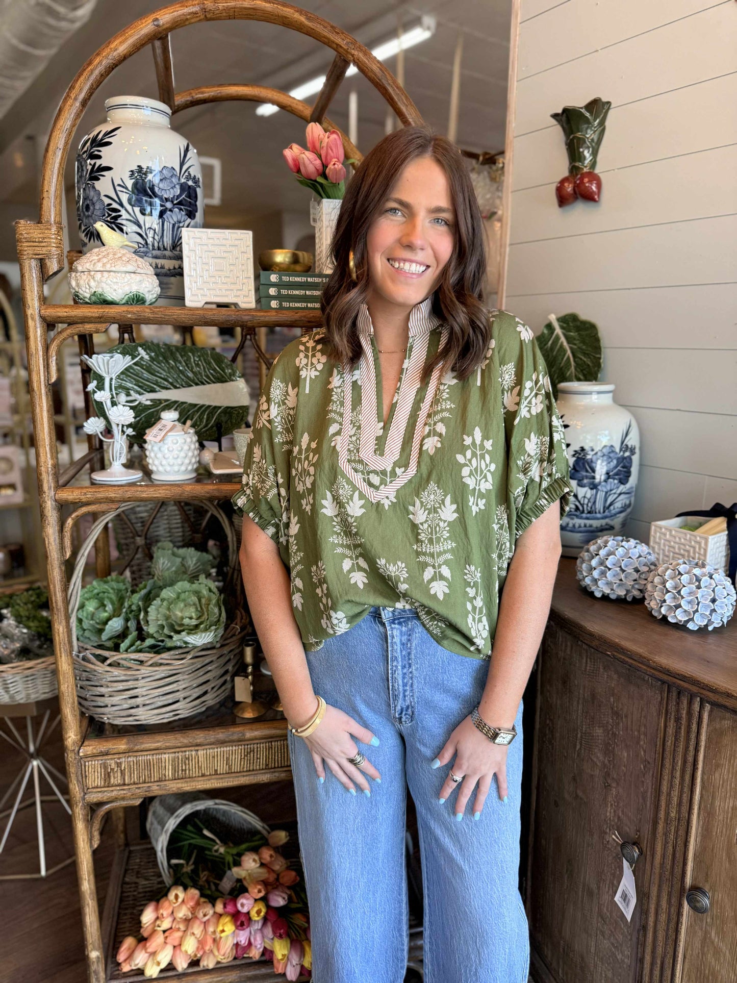 Entro Green Botanical Blouse