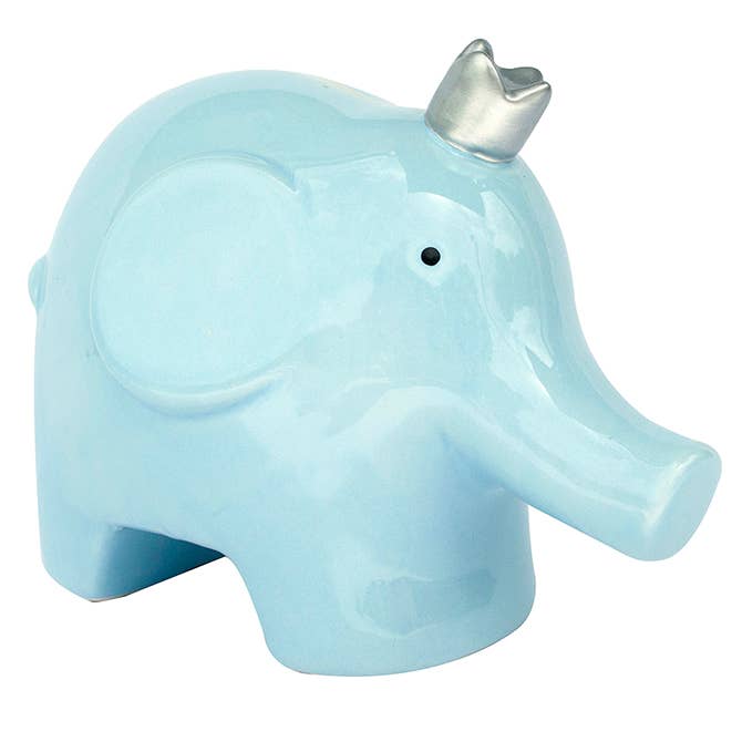 Elephant Ceramic Piggy Bank (Pink + Blue)