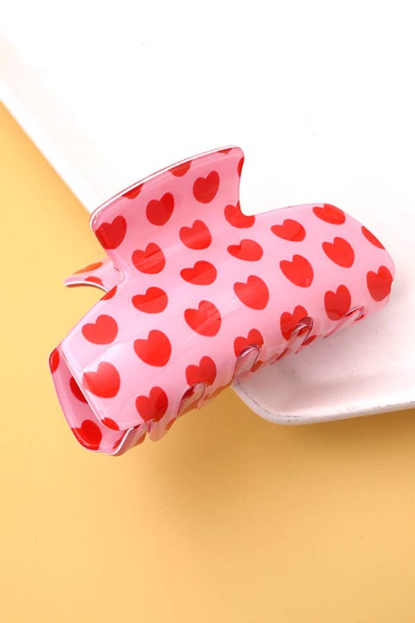 Pink + Red Claw Clip