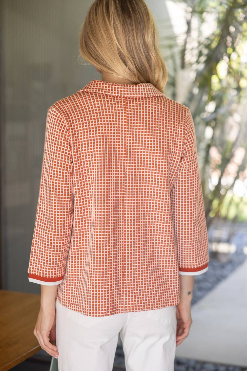 Stripe Band V neck Top