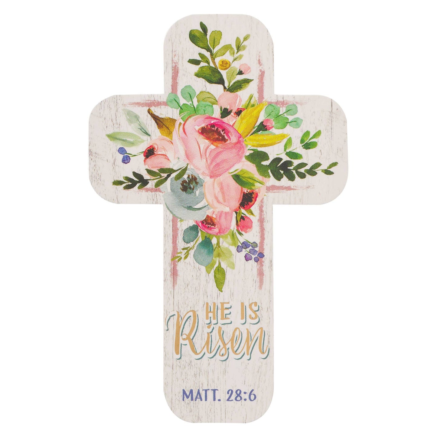 Cross Bookmark Floral He is Risen Matt. 28:6 Pack of 12