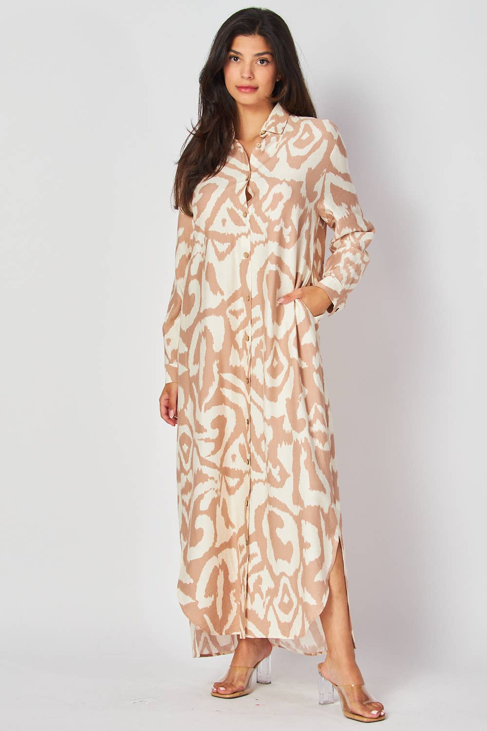 Taupe Button Down Maxi