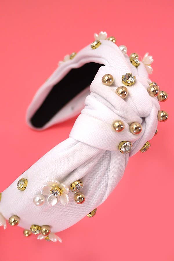 Flower + Pearl Headband
