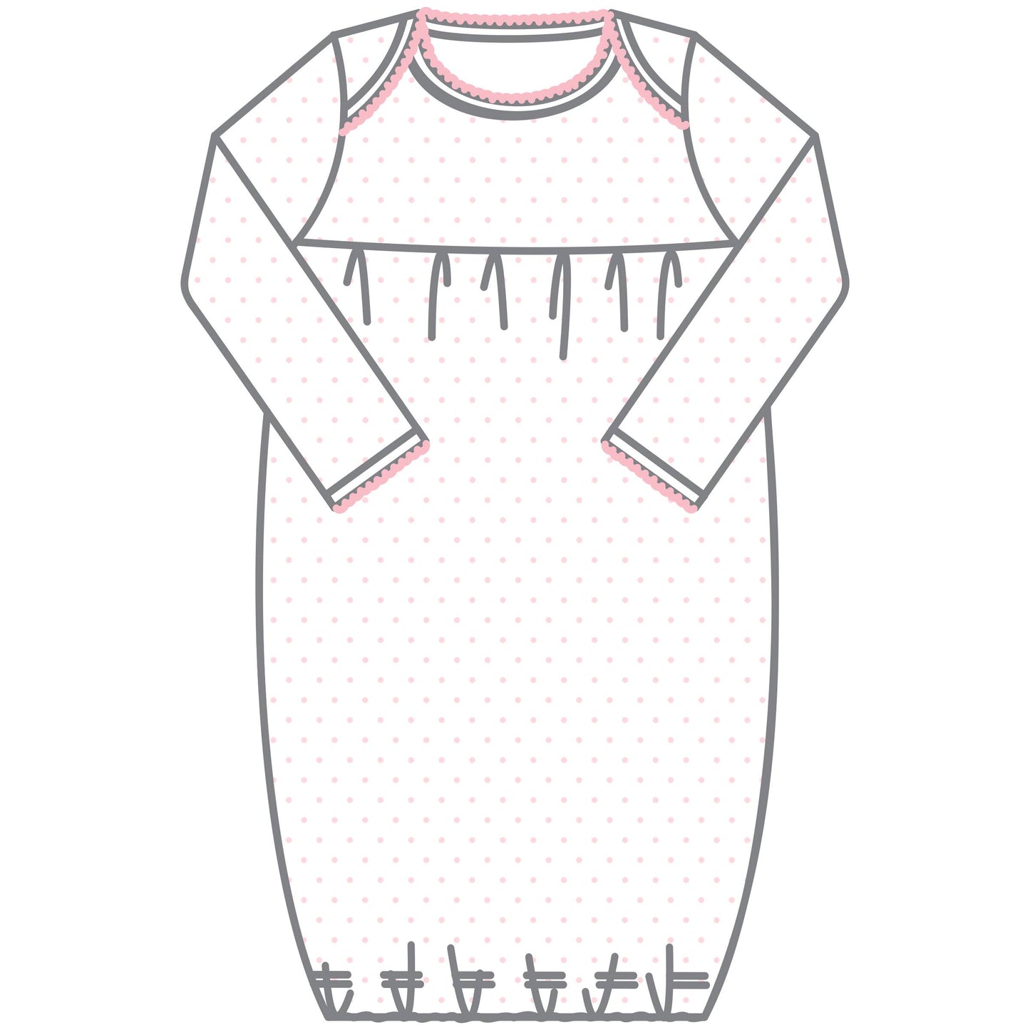 Mini Dots Pima Cotton Gown - Pink