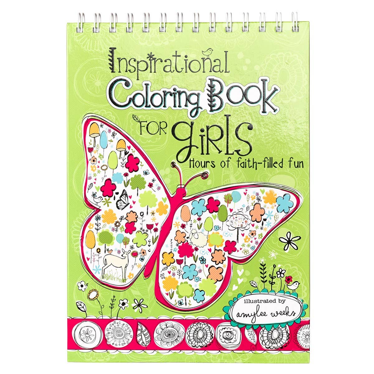 Wirebound Inspirational Coloring Book for Girls
