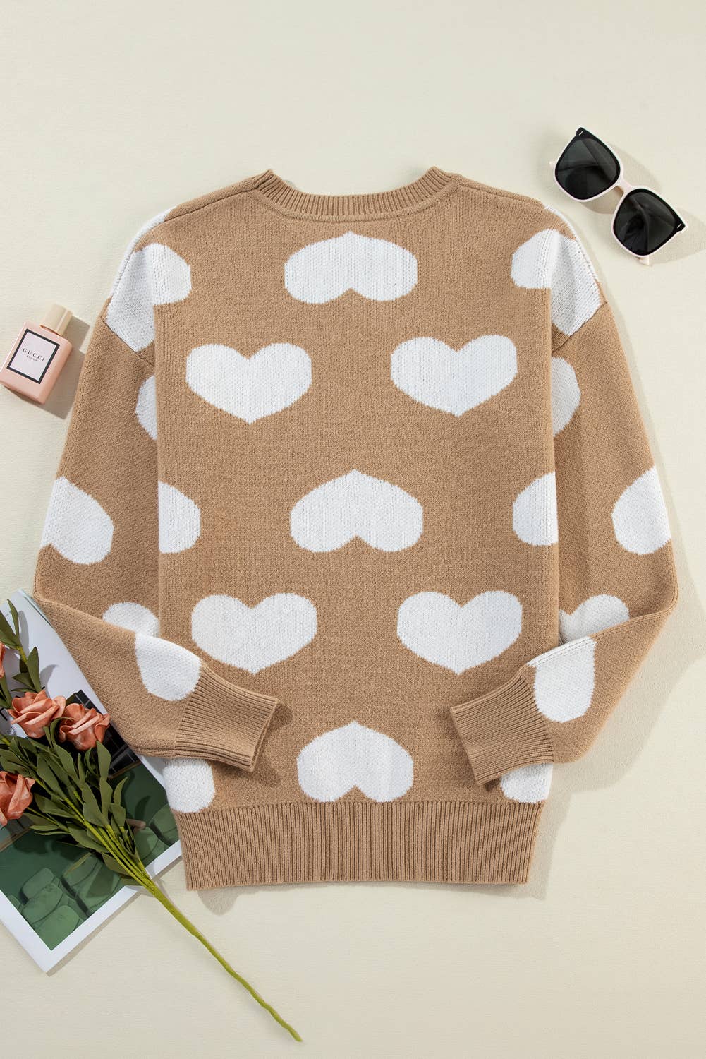 Tan Heart Sweater