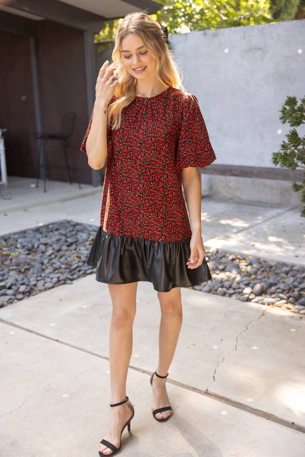 Faux Leather Dress