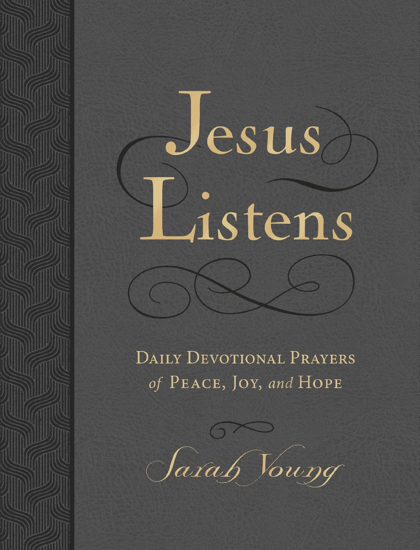 Jesus Listens Large Text Leathersoft Charcoal