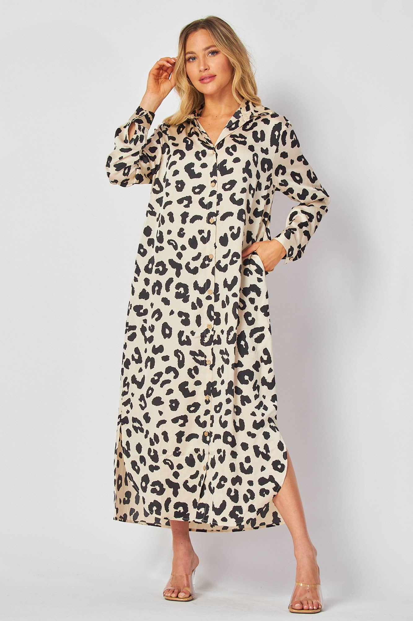 Leopard Button Down Maxi