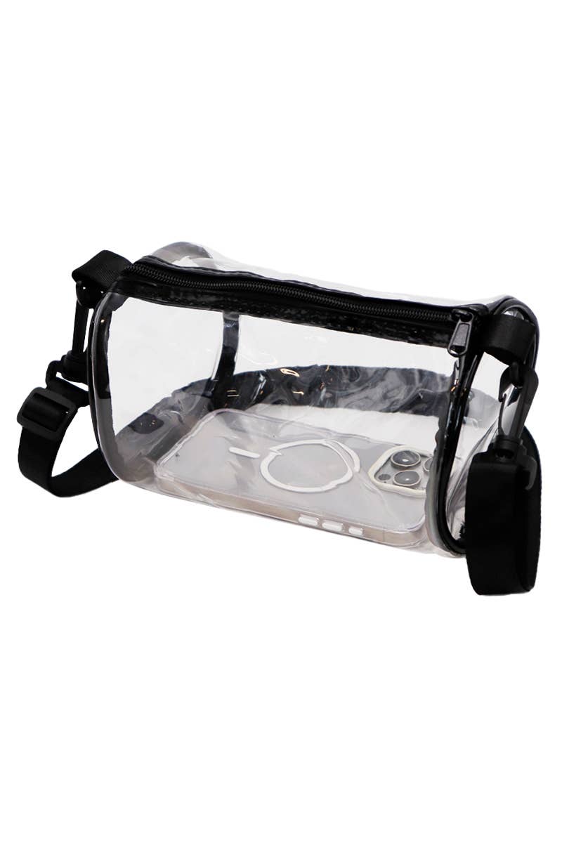 Transparent Clear PVC Duffel Crossbody Barrel Bag