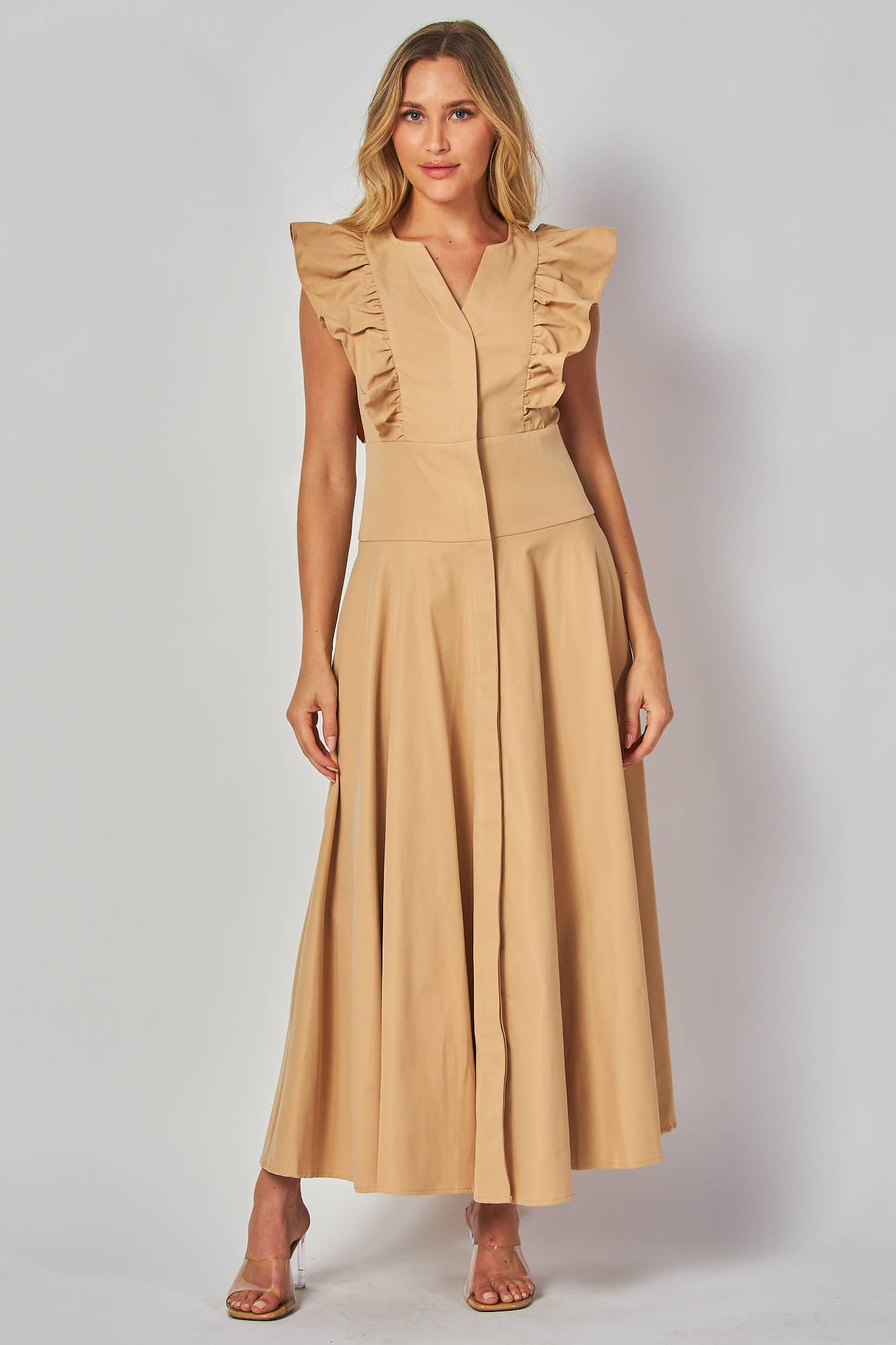 Ruffled Button Down Maxi