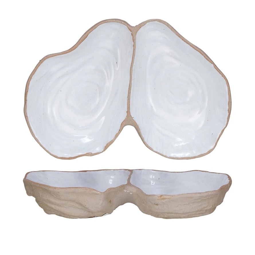 2 Sectioned Oyster Plate