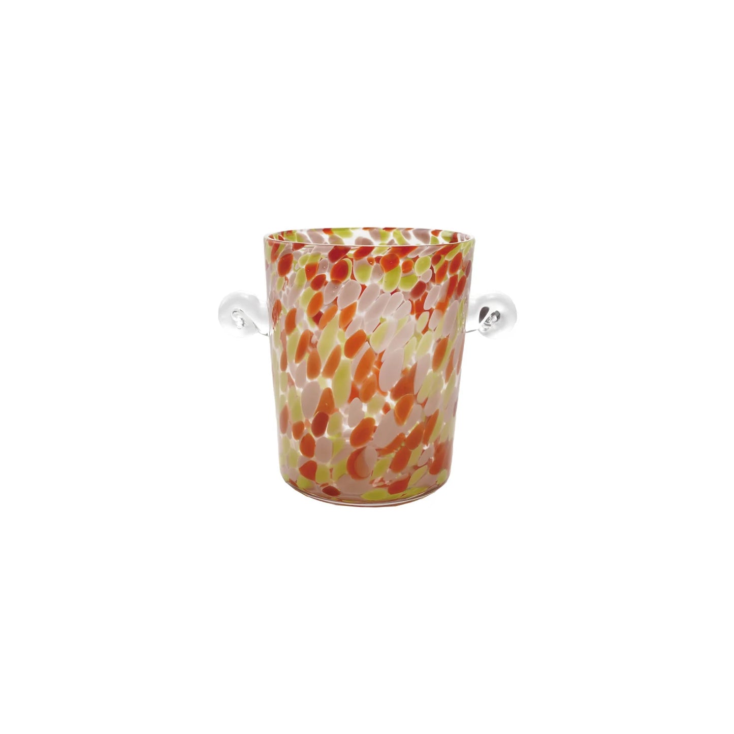 8 1/2" Quart Confetti Glass Ice Bucket w/ Handles