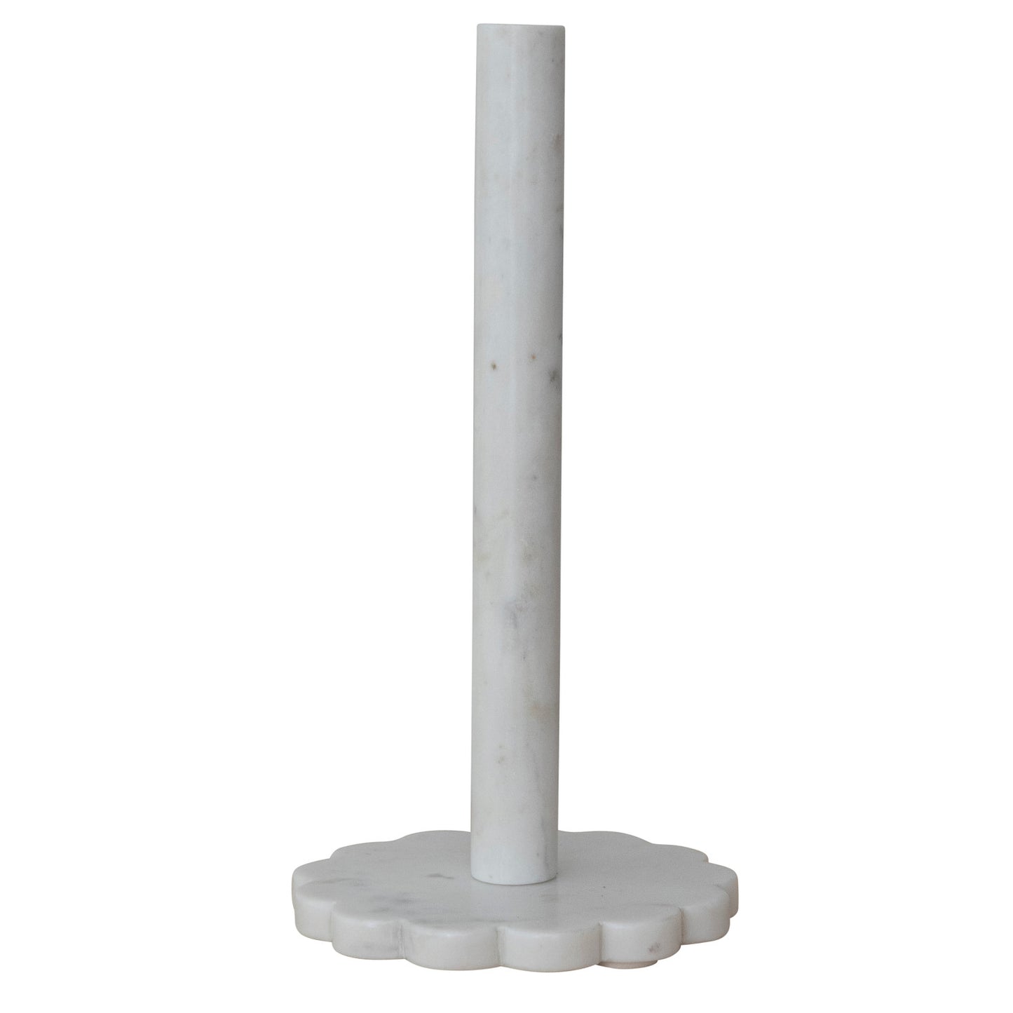 Marble Scalloped Paper Towel Holder, White
