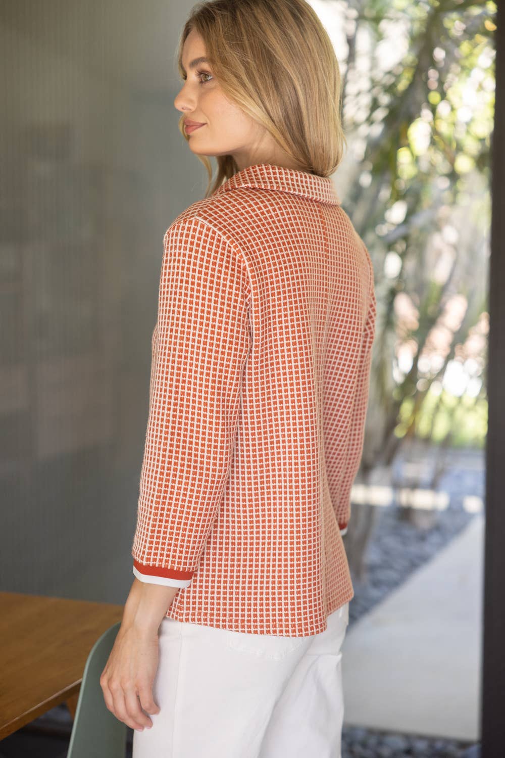 Stripe Band V neck Top