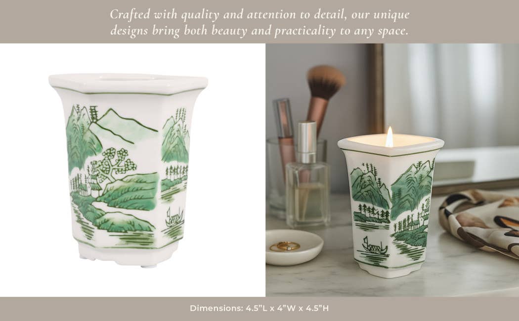6 oz Green Cermaic Sage & Eucalyptus Candle