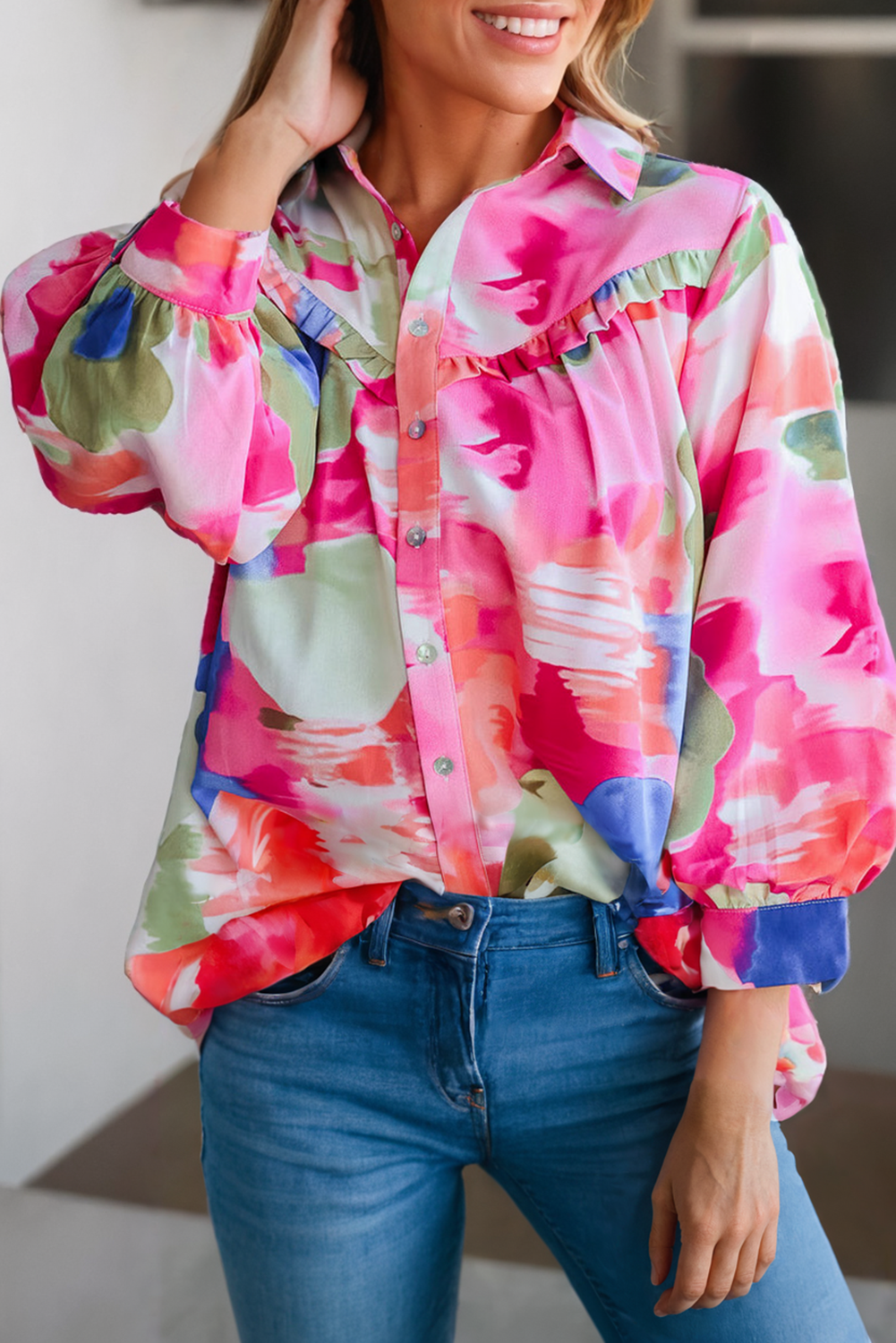 Floral Button Up Blouse