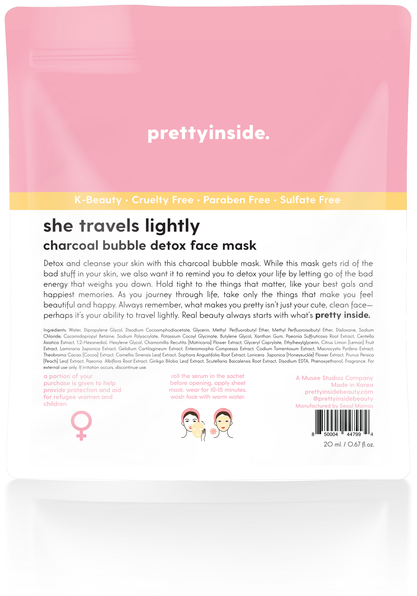 'She Travels Lightly' Charcoal Face Mask