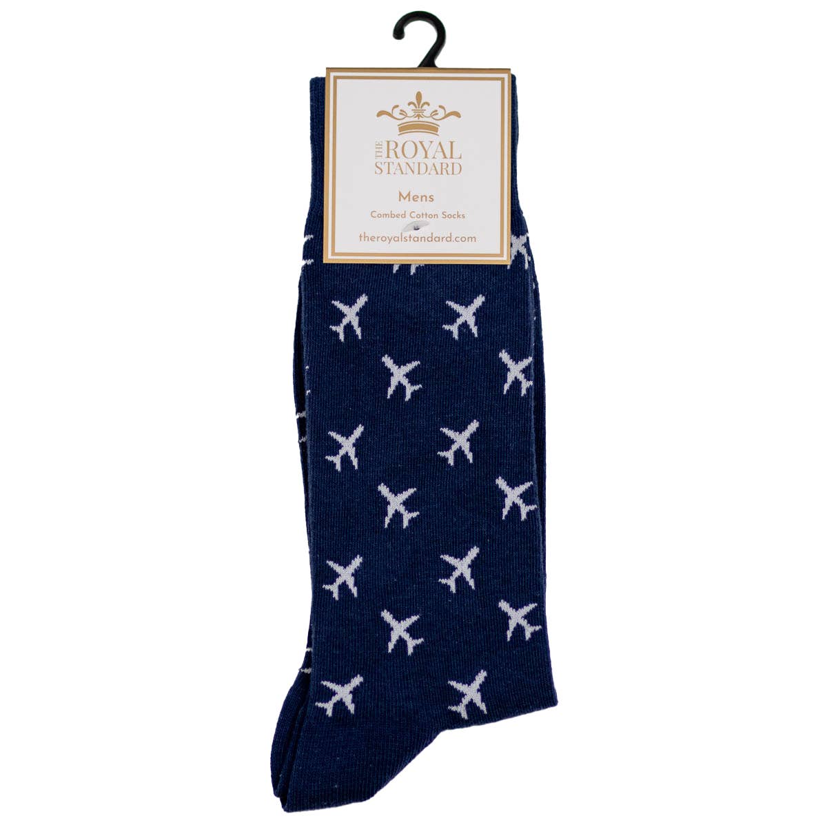 Men's Airplane Socks Navy/White