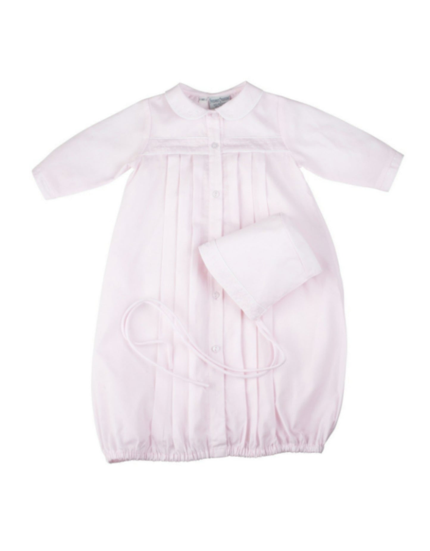 Girls Dot Embroidered Take Me Home Gown with Hat - Newborn