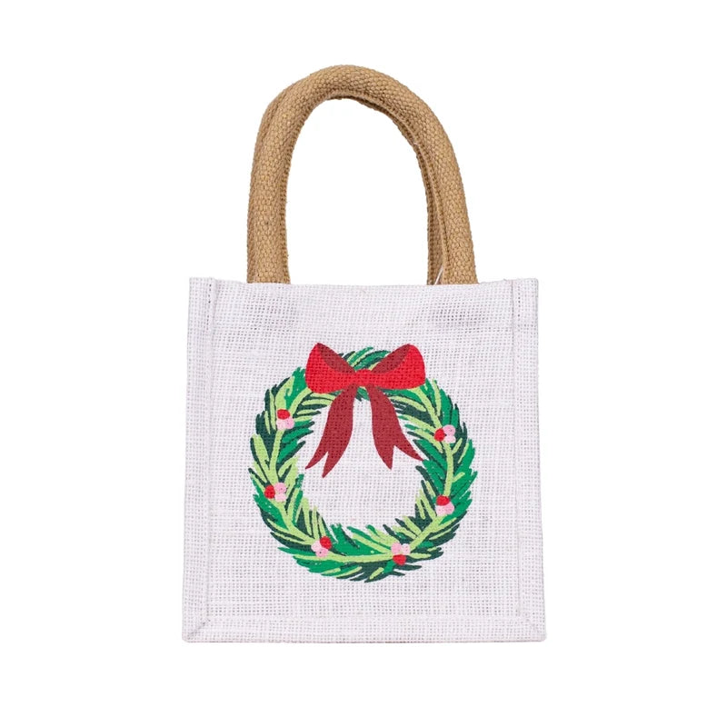 Clara Wreath Petite Gift Tote White/Multi 7x7x5