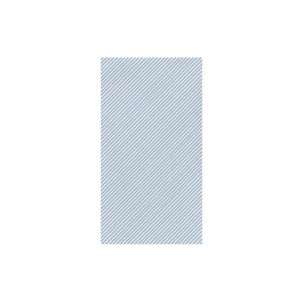 Papersoft Napkins Light Blue Seersucker Stripe Guest Towels (Pack of 20)