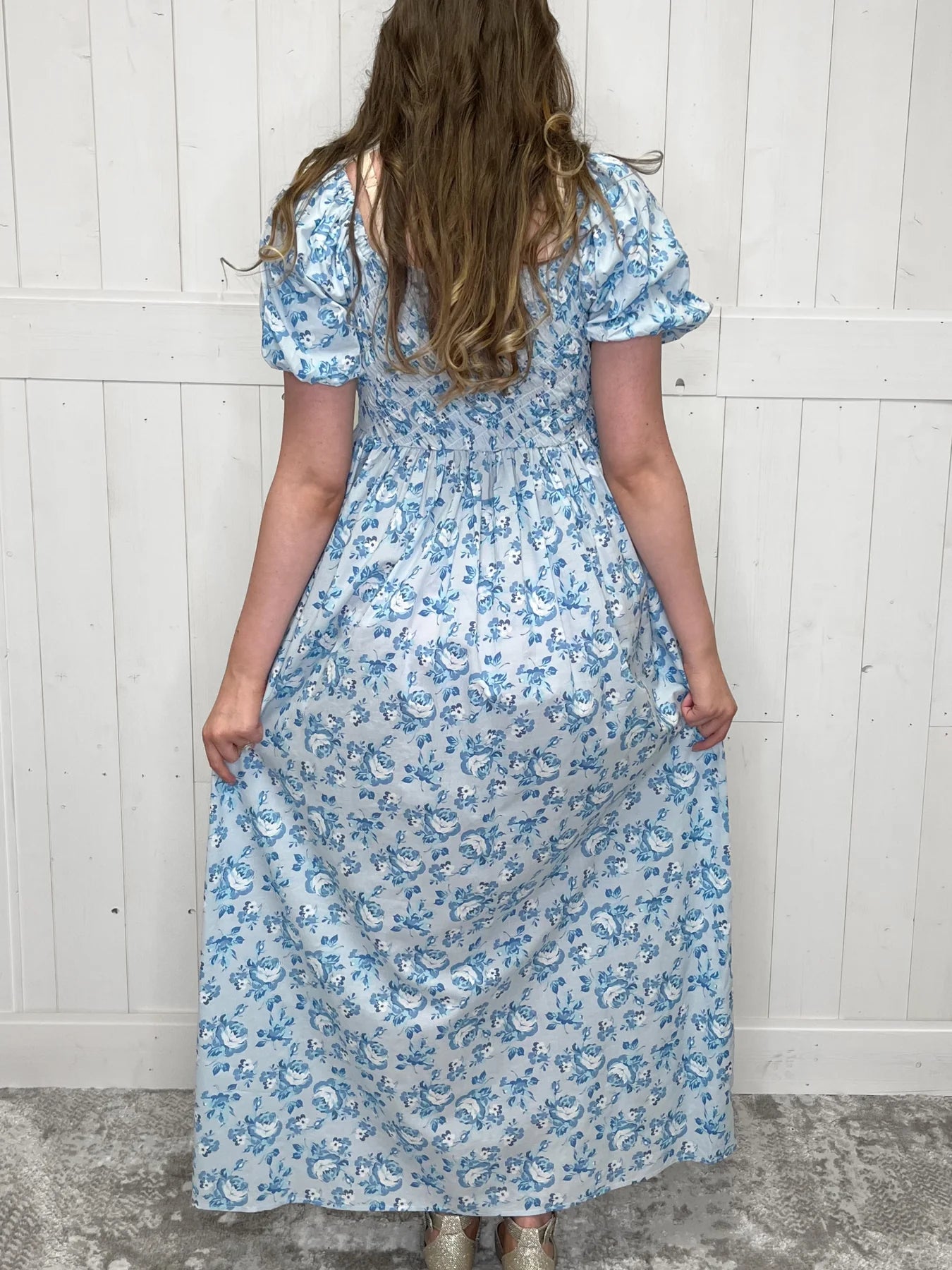 Blue Flower Maxi Dress