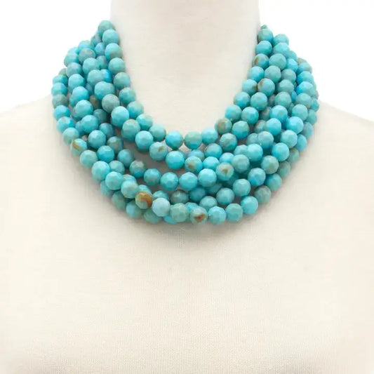 Beaded Magnetic Necklace - Turquoise