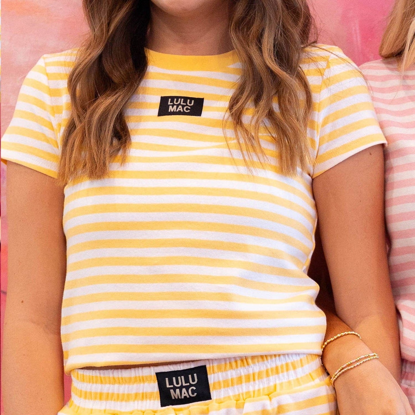 Lulu Mac Yellow Striped Baby Doll Top