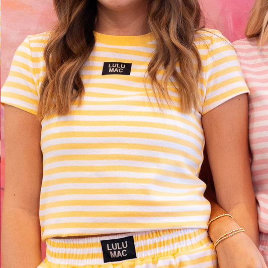 Lulu Mac Yellow Striped Baby Doll Top