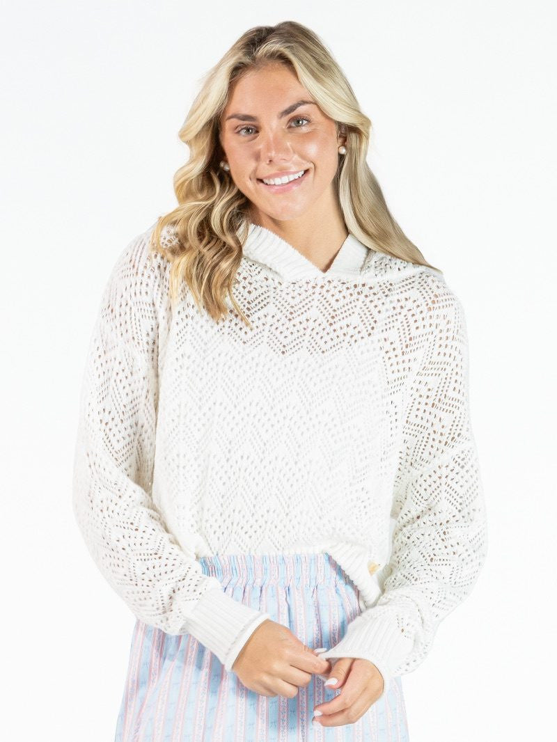 Simply Southern Open Knit Sweater Hoodie